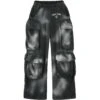 Cargo Sweatpants Vintage Black -Naked Wolfe Shop BLACK DISTRESSED SIGNATURE CARGO SWEATPANTS 01