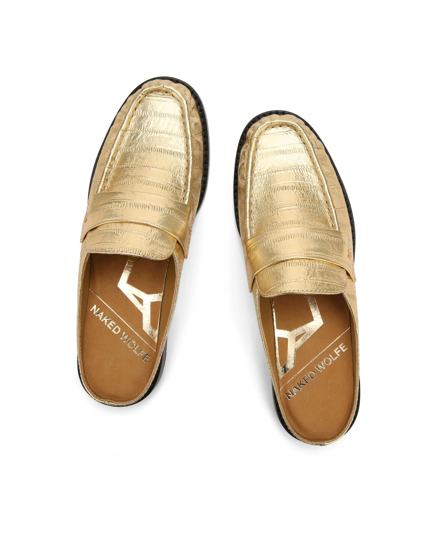 Gleam Eel Print Leather Gold 6 Gleam Eel Print Leather Gold - Image 4