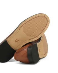 Goldie Sheep Leather Ostrich Print Tan -Naked Wolfe Shop GOIDIE TAN 03