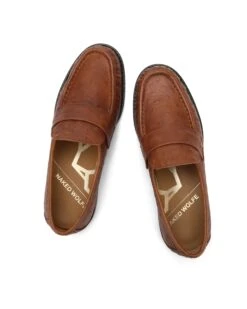 Goldie Sheep Leather Ostrich Print Tan -Naked Wolfe Shop GOIDIE TAN 04