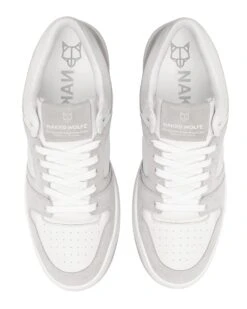 CM-01 White Leather / Grey Cow Suede Combo -Naked Wolfe Shop MG 8274