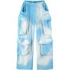Cargo Sweatpants Vintage Blue -Naked Wolfe Shop SUN FADED BLUE DISTRESSED SIGNATURE CARGO SWEATPANTS 01